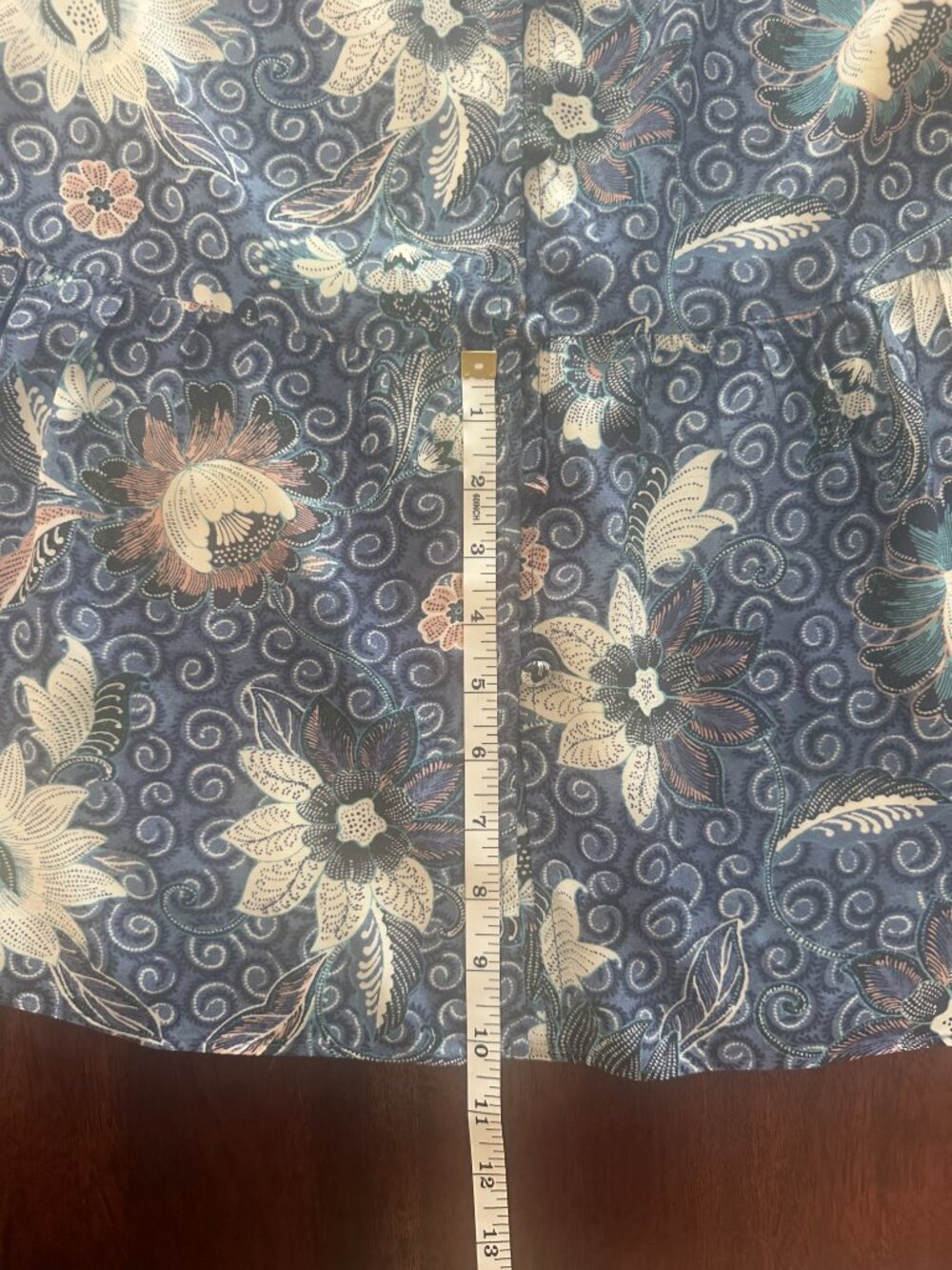 LOFT Blue Floral Long Sleeve Tiered Dress Size M - Picture 14 of 14